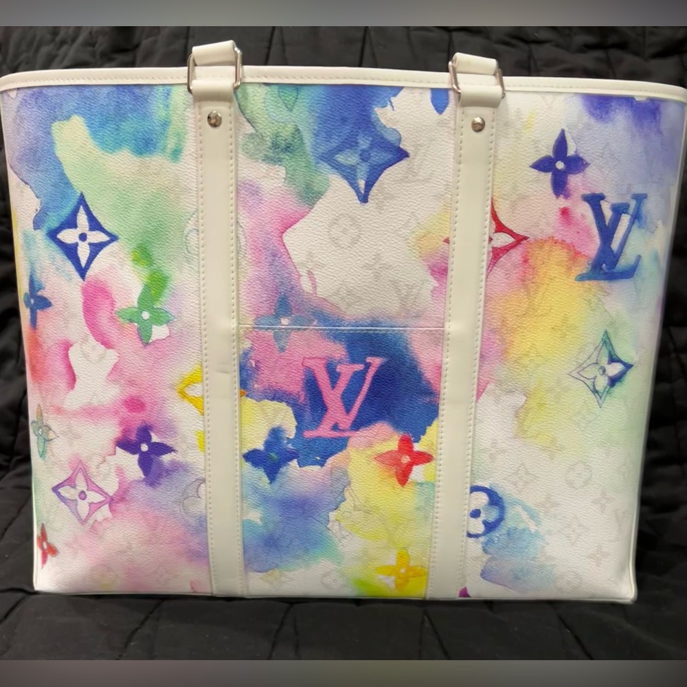 🚫SOLD🚫 Louis Vuitton Watercolor Weekend Tote GM White Multicolor M45754